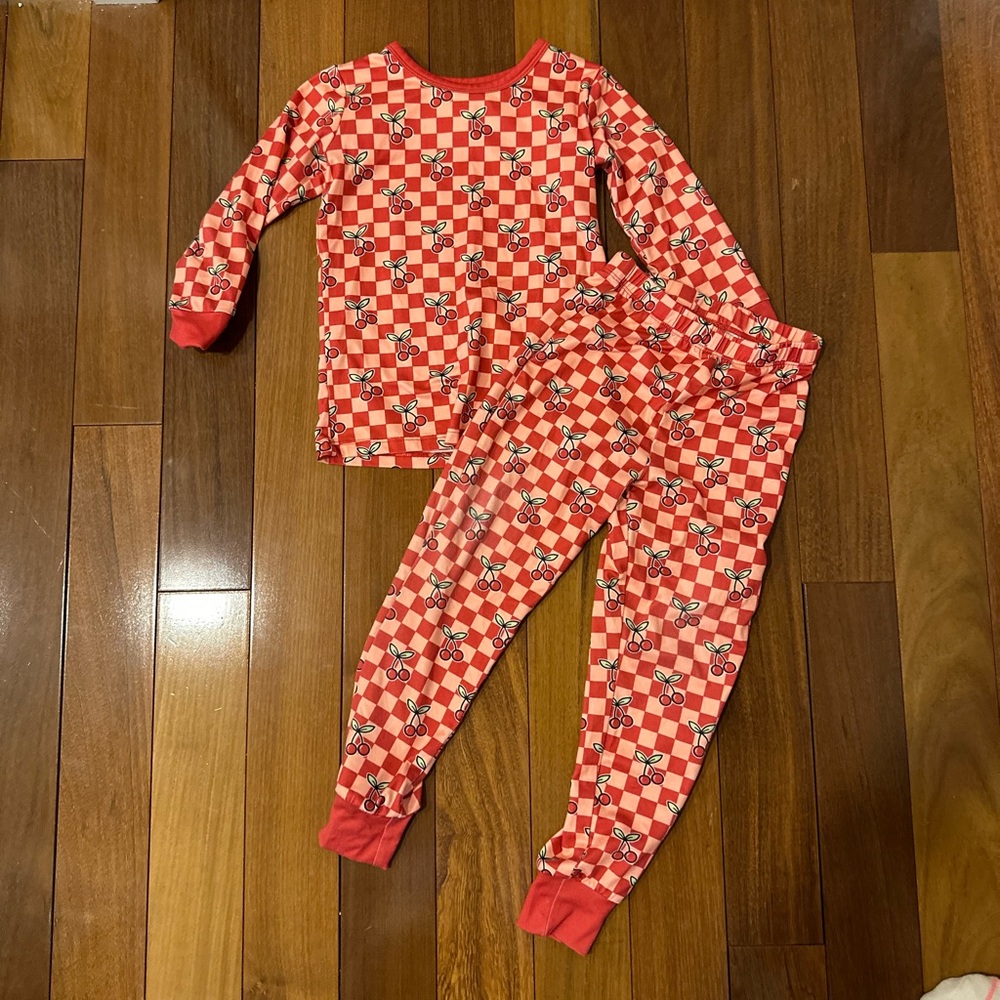 Red Checkered cherry Kids Pajamas